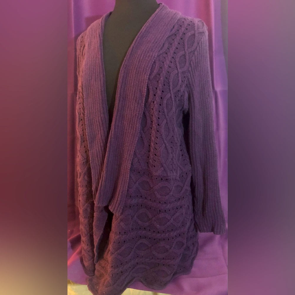 Deep purple cardigan sweater! S